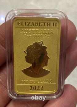1oz Gold 999.9 Dragon 2022 Bullion Rectangle Bullion Coin Perth Mint