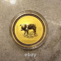 1oz Gold 999.9 Lunar Year of Pig 2007 Perth Mint (Very Rare)