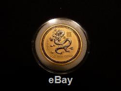 1oz Gold Coin 2000 Lunar Year of the Dragon Proof Perth Mint, Australia
