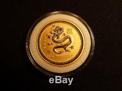 1oz Gold Coin 2000 Lunar Year of the Dragon Proof Perth Mint, Australia
