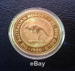 1oz Gold Nugget. 9999 Solid Gold 1oz Bullion Coin (Australian Kangaroo) 1990