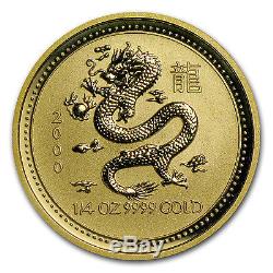 2000 1/4 oz Gold Australian Perth Mint Lunar Year of the Dragon Coin SKU #8988