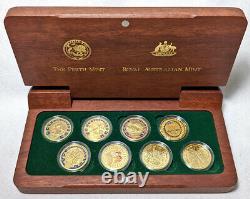 2000 Australia $100 Gold Sydney Olympic 8 Coin Set. 999 Fine 0.3215 ozs ea