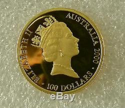 2000 Australia $100 PROOF Gold Sydney Olympic Coin. 3215 oz AGW DEDICATION