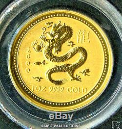 2000 Australia $100 Year Of The Dragon Gold Coin Pcgs Ms69 1 Oz. 9999 Gold