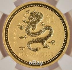 2000 Australia $100 Year of the Dragon Lunar 1 oz Gold Coin NGC MS70 3407361-002