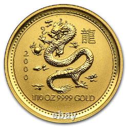 2000 Australia 1/10 oz Gold Lunar Dragon BU (Series I) SKU #8989