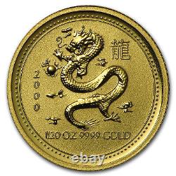 2000 Australia 1/20 oz Gold Lunar Dragon BU (Series I) SKU #8990