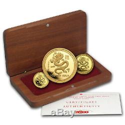 2000 Australia 3-Coin Gold Lunar Dragon Proof Set (Series I) SKU #58294
