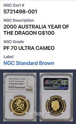 2000 Australia Gold 3-coin Proof set Year of the Dragon NGC PF70? Ultra Rare