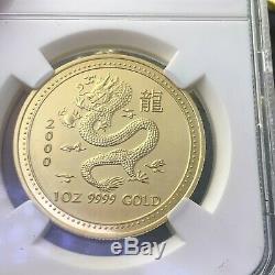 2000 Australia Gold Coin $100 Lunar Year Of The Dragon 1 Oz Ngc Ms69