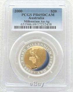 2000 Australia Millennium Bi-Metal $20 Twenty Dollar Gold Proof Coin PCGS PR69DC