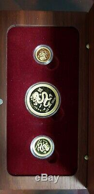 2000 Australian Lunar series Year of the Dragon coin set (Gold and Silver)