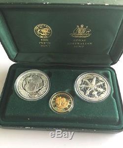 2000 Australian Olympics $100 Proof Gold Coin THREE COIN SET KM443/438/441