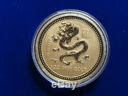 2000 Lunar Series Year of the Dragon Australian. 999 1 Ounce BU Gold Coin