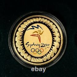 2000 Sydney Australia Olympic 10.021 Gram Gold Coin Colorized CoA G1496