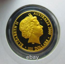 2000 Sydney Olympics Dedication $100 Gold Proof Coin, 99.99% 10g, RAM