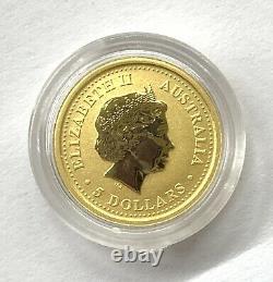 2001 1/20 oz. 9999 Gold Australia Lunar Series Snake $5
