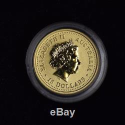 2001 $5 Australia Gold Nugget 1/10 Oz. 9999 Fine In Ogp Cap