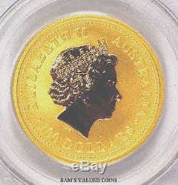 2001 Australia $100 Lunar Year Of The Snake Gold Coin Pcgs Ms69 1 Oz Gold