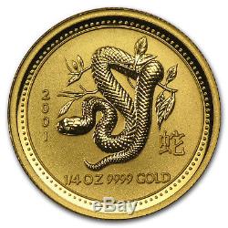 2001 Australia 1/4 oz Gold Lunar Snake BU (Series I) SKU #8984