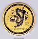 2001 Australia 25 Dollars Lunar Year Of The Snake Gold Coin 1/4 Oz. 9999 Gold
