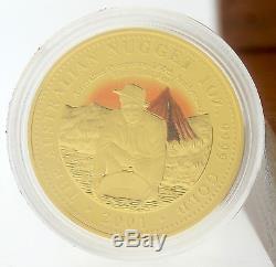 2001 Australian Proof Nugget 1 oz Gold Bullion Coin Prospector Box & COA