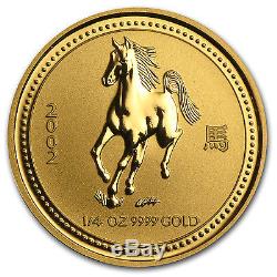 2002 1/4 oz Gold Australian Perth Mint Year of the Horse Lunar Coin