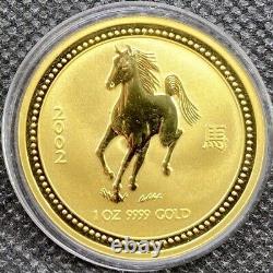 2002 1 oz $100 Gold Lunar Year of the Horse Australia Series I (BU) Series 1