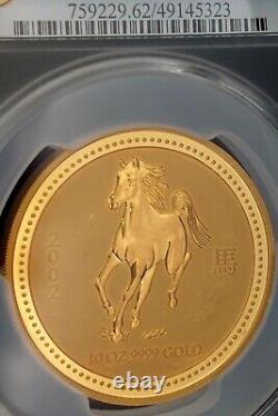 2002 Australia $1000 Year of the Horse 10oz Gold PCGS MS 62 TOP-POP