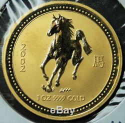 2002 Australia $100, 1 OZ. 9999 Gold, Year of the Horse BU, REDUCED! Free Ship