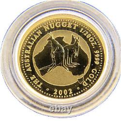 2002 Australia 1/20 oz $5 Gold Australian Nugget Kangaroo GEM BU LOW MINTAGE