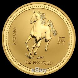 2002 Australia 1 oz Gold Lunar Horse BU (Series I) SKU #8981