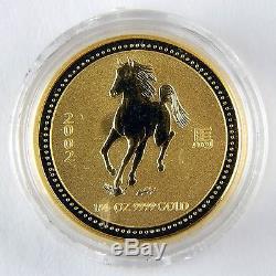 2002 Australia $25 Lunar Year of the Horse 1/4 Oz Gold. 9999 Unc Coin #A0040