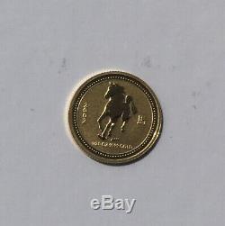 2002 Australia $5 Gold Lunar I Year Of The Horse 1/20th Oz In Capsule