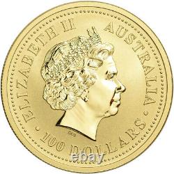 2002 Australia Gold Lunar Series I Year of the Horse 1 oz $100 BU