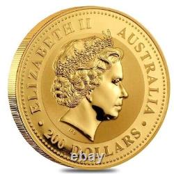 2002 Australia Gold Lunar Series I Year of the Horse 2 oz $200 Coin