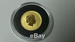 2002 Australia Year Of The Gold Lunar Horse 1/10 Oz Coin