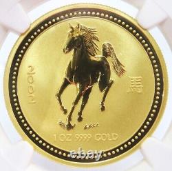 2002 P Gold Australia $100 Dollar Year Of The Horse Coin Ngc Mint State 64