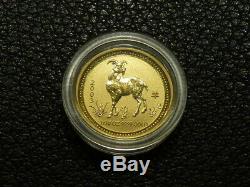 2003 1/10 oz. 9999 Gold Year of the Goat Ram Lunar Coin (Series I)