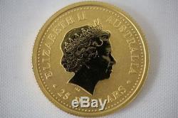 2003 1/4 oz 9999 Gold Australian Nugget Kangaroo $25 Coin