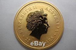 2003 1/4 oz 9999 Gold Australian Nugget Kangaroo $25 Coin