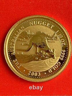 2003 Australia $15 Gold Kangaroo Nugget 1/10 Ounce Bu Low Mintage