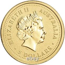 2003 Australia 1/20 Oz Gold Year of the Goat $5 BU Encapsulated
