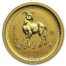 2003 Australia 1/20 oz Gold Lunar Goat BU (Series I) SKU #8975