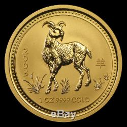 2003 Australia 1 oz Gold Lunar Goat BU (Series I) SKU #8972