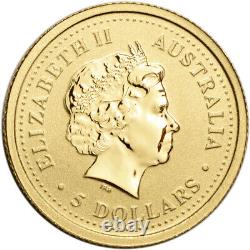 2003 Australia Gold Lunar Series I Year of the Goat 1/20 oz $5 BU