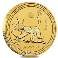 2004 2 oz Gold Lunar Year of The Monkey BU Australian Perth Mint (Series I)