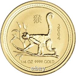 2004 Australia Gold Lunar Series I Year of the Monkey 1/4 oz $25 BU