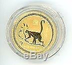 2004 Australian $25.00 1/4 Ounce Year of The Monkey Gold Coin